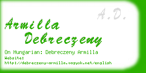armilla debreczeny business card